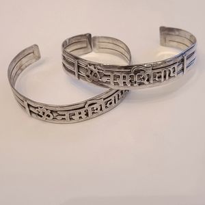 2 Silver adjustable bracelets